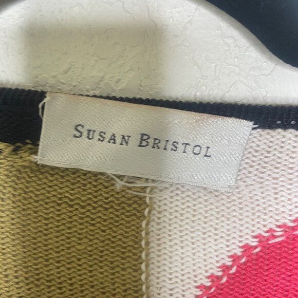 Vtg 90s Susan Bristol Embroidery Cardigan Sweater Womens Size M Colorful Patchwo - Picture 2 of 15